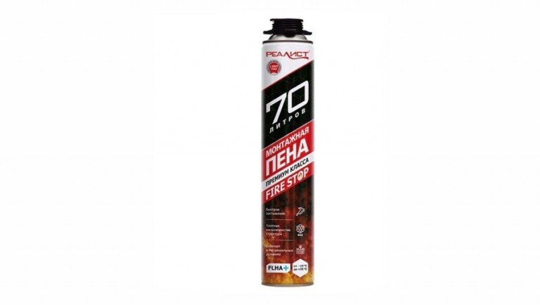 Пена монтажная профессиональная REALIST PRO огнестойкая 70L