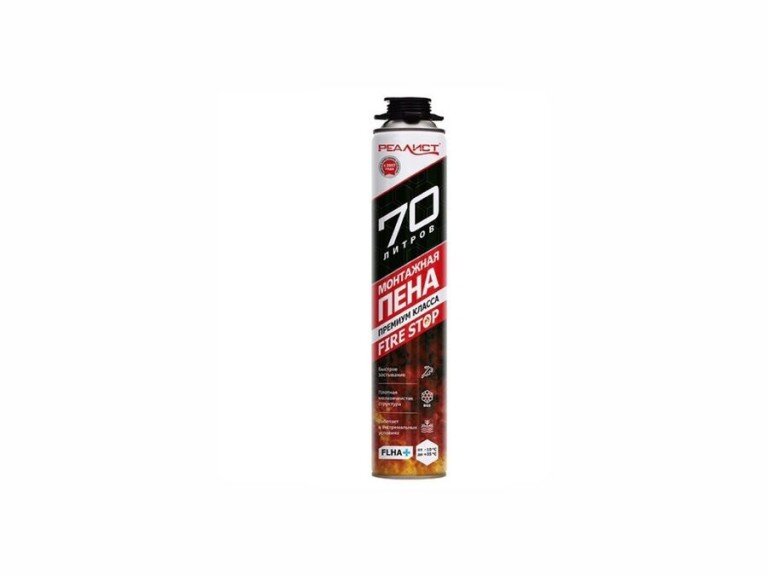 Пена монтажная профессиональная REALIST PRO огнестойкая 70L