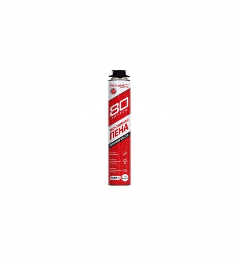 Пена монтажная профессиональная летняя REALIST PRO RED 80L