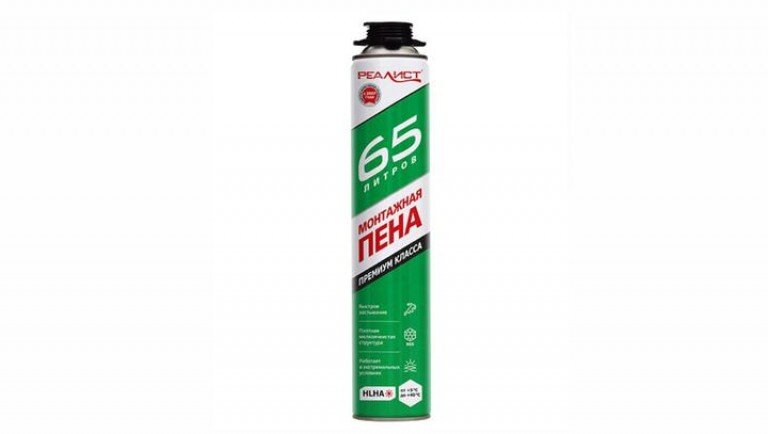 Пена монтажная профессиональная всесезонная REALIST PRO GREEN 65 L
