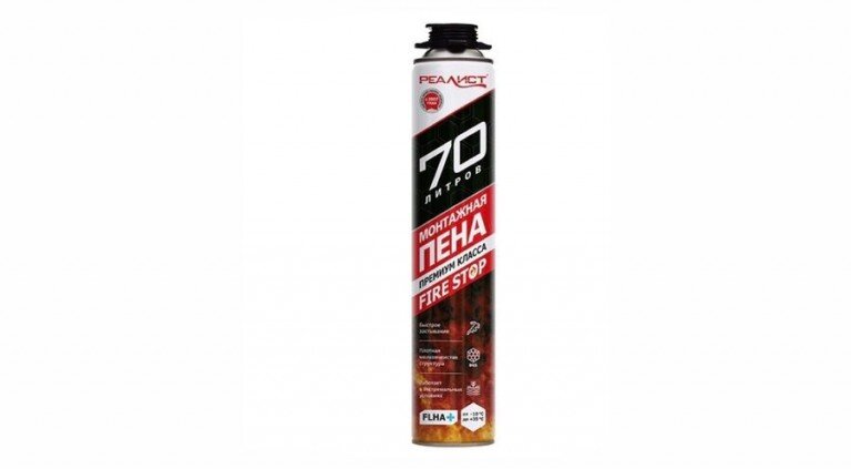 Пена монтажная профессиональная REALIST PRO огнестойкая 70L