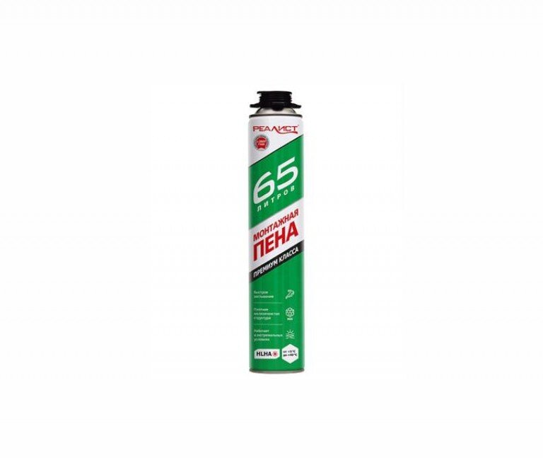 Пена монтажная профессиональная всесезонная REALIST PRO GREEN 65 L